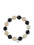 Bud To Rose - Kelly Large Bracelet Ivory/Black/Steel - P&auml;rlitega k&auml;ev&otilde;rud - ONE SIZE