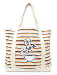 Maison Kitsune - "Coffee Cup" Striped Shopping Bag - Kandekotid - ONE SIZE