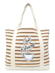 Maison Kitsune - "Coffee Cup" Striped Shopping Bag - Ostukotid - ONE SIZE