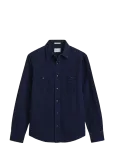 Gant - Reg Indigo Herringbone Shirt - Teksas&auml;rgid - XXXL
