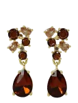 SN&Ouml; Of Sweden - Trinity Crystal Pendant Ear G/Mix Champagne - Onesize - Needid - ONE SIZE