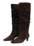 ALOHAS - Kalila Suede Brown Leather Boots - P&otilde;lveni saapad - 39