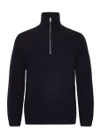 Garment Project - Half Zip Wool Knit - Navy - Poolpika lukuga džemprid - XL