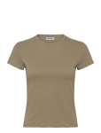 Weekday - Slim Short-Sleeved Cotton T-Shirt - L&uuml;hikeste varrukatega - XS