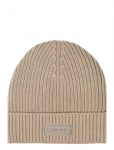 Calvin Klein - Patch Chunky Rib Cotton Beanie - Kootud m&uuml;tsid - ONE SIZE