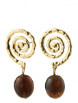 Pilgrim - Still Earrings Gold-Plated/Brown - Statement k&otilde;rvar&otilde;ngad - ONE SIZE