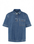 Lacoste - Oversized Denim Polo Shirt - Teksas&auml;rgid - 38