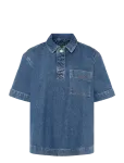 Lacoste - Oversized  Denim Polo Shirt - Teksas&auml;rgid - 38