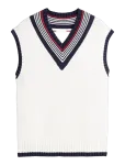 Tommy Hilfiger - Rwb Tipped Cricket V Nk Vest - Kootud vestid - XL