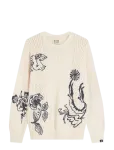 Scotch & Soda - Delfts Blauw Embroidered Relaxed-Fit Pullover - &Uuml;mara kaelusega - XXL