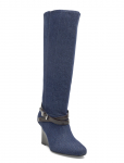 Ganni - Kat Slim Slouchy Boot Denim - P&otilde;lveni saapad - 40