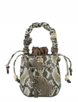 Ganni - Bou Snakeskin-Embossed Bucket Bag - Paunkotid - ONE SIZE