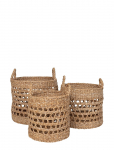 House Nordic - Lilia - Baskets, Seagrass, Natural, Set Of 3 - Hoiukorvid - 30X36X36CM