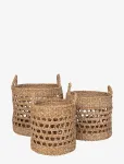 House Nordic - Lilia - Baskets, Seagrass, Natural, Set Of 3 - Hoiukorvid - 30X36X36CM