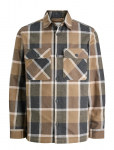 Jack & Jones - Jprrayle Melange Check L/S Overshirt Sn - Pealiss&auml;rgid - M