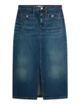 Tommy Hilfiger - Dnm Nate Midi Straight Skirt Hw - P&otilde;lveni ja midiseelikud - 36
