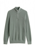 Gant - Micro Textured Cotton Half Zip - Poolpika lukuga džemprid - XXXL