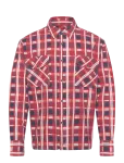 NEUW - Printed Check Utility Shirtcarmine - Ruudulised s&auml;rgid - L