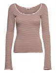 Monki - Long-Sleeved Slim Fit Scoop Neck Top - Pikkade varrukatega - L