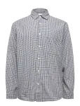 Garment Project - Relaxed Ls Shirt - Navy Check - Ruudulised s&auml;rgid - L