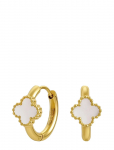 Bud To Rose - Clover Creole Earring White/Gold - R&otilde;ngad - ONE SIZE