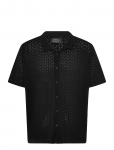 NEUW - Cave Lace Knit Shirt Black - L&uuml;hikeste varrukatega kootud polos&auml;rgid - L