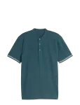 Tom Tailor - Stand Up Collar Two Tone Polo - L&uuml;hikeste varrukatega - S
