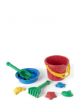 Dantoy - Classic Recycled Bucket Set, Red Bucket, 8 Pcs. - Liivam&auml;nguasjad - 30.5X30X20.5CM