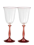 Anna + Nina - Ruby Optic Wine Glass Set Of 2 - Valge veini klaasid - ONE SIZE