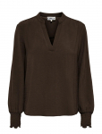 ONLY - Onlmette V-Neck Ls Smock Top Noos Wvn - Pikkade varrukatega - XS