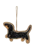Anna + Nina - Beaded Dachshund Ornament - J&otilde;ulukuulid ja kuuseehted - ONE SIZE