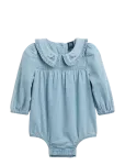 GAP - Baby Embroidered Denim Bubble Bodysuit - Pikkade varrukatega - 74/80