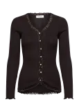 Rosemunde - Rwbabette Silk Ls V-Neck Lace Cardigan - Kardiganid - L