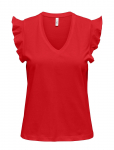 ONLY - Onlmay Life S/S Frill V-Neck Top Box Jrs - L&uuml;hikeste varrukatega - S