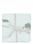 Done By Deer - Swaddle Playground Blue - Musliinlapid - 120X 120CM