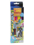 Eeboo - 6 Jumbo Pencils - Rainforest - Neon/Metallic - V&auml;rvilised pliiatsid - ONE SIZE