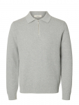 Selected - Slhdane Ls Knit Struc Half Zip Polo Noos - Poolpika lukuga džemprid - XXL