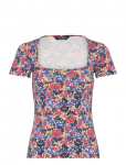 Lauren Ralph Lauren - Floral Cotton Jersey Square-Neck Top - L&uuml;hikeste varrukatega - M
