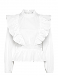 Bubbleroom - Cotton Frill Blouse - Pikkade varrukatega - 38