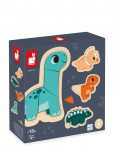 Janod - Puzzle - 4 Progressive - Dino - Puidust pusled - ONE SIZE