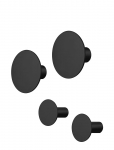 Blomus - Set Of 4 Wall Hooks - &Oslash; 8,5 Cm / &Oslash; 5 Cm - Ponto - Black - Konksud - &Oslash; 8.5CM