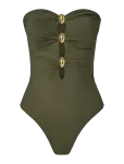 Malina - Milea Gold Embellished Bandeau Swimsuit - Ujumisriided - S