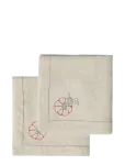 Garbo&Friends - Linen Embroidered Linen Napkin 2-Pack - Riidest salvr&auml;tikud - 40X40CM