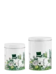 Muurla - Moomin Round Tin Jars In The Garden 11Cm And 15Cm, Set Of 2 - Kastid ja konteinerid - 9X11CM/11X15CM