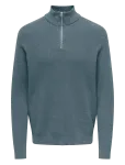 ONLY & SONS - Onsphil Reg 12 Struc Half Zip Knit Noos - Poolpika lukuga džemprid - M