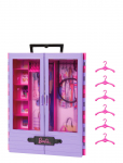 Barbie - Fashionistas Closet With 6 Hangars, Accessory Features Translucent Doors, Racks & Shelves - Doll House Accessories - ONE SIZE