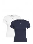 Tommy Jeans - Tjw 2Pack Slim Essential Rib Ss - L&uuml;hikeste varrukatega - XL