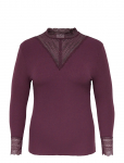 ONLY Carmakoma - Cartilde Rib Lace L/S Top Jrs Noos - Pikkade varrukatega - 46-48