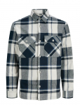 Jack & Jones - Jprrayle Melange Check L/S Overshirt Sn - Pealiss&auml;rgid - L