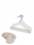 3 Sprouts - 3 Sprouts Set, Velvet Hangers (15 Pieces) And Closet Dividers (8 Pieces), Cream Neutral - Konksud ja riidepuud - ONE SIZE